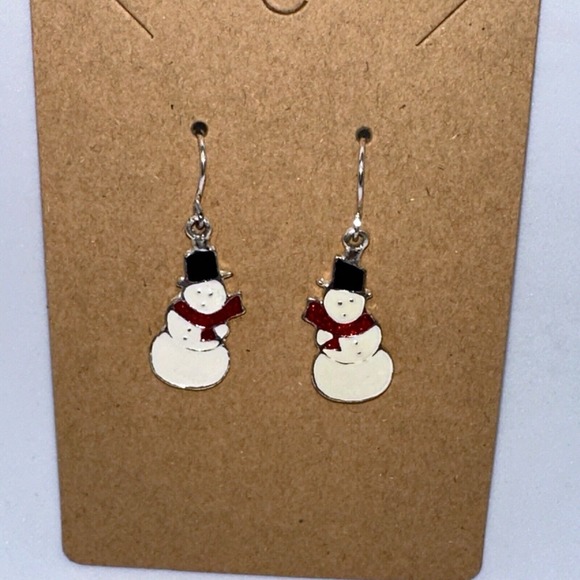 Snowman Earrings Holiday Christmas Winter‎ Dangle Drop Earrings NWT - Picture 7 of 8